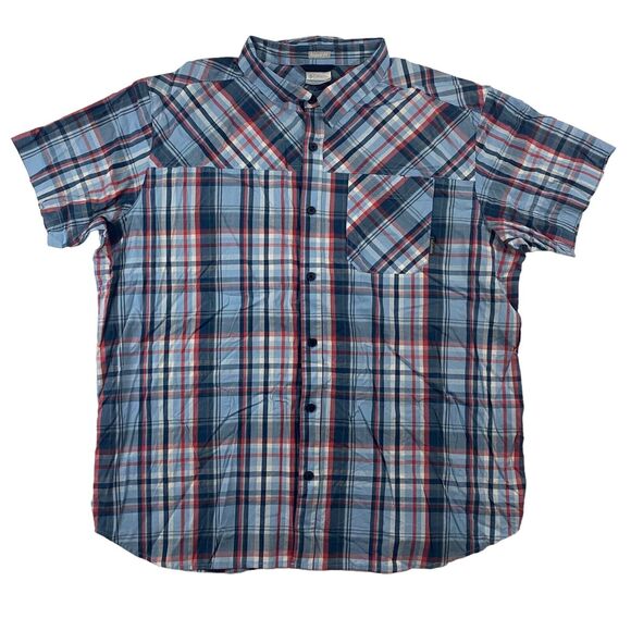 Columbia Thompson Hill Reguar Fit Multicolor Plaid Button Shirt S/S Sz XXL 2XL - Picture 1 of 9